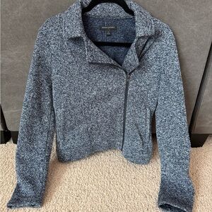 Banana Republic Navy Heathered Asymmetrical Zip Jacket Size Small